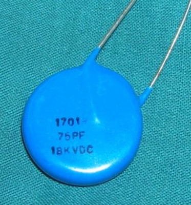 Capacitor, 75pF 18kV - disc