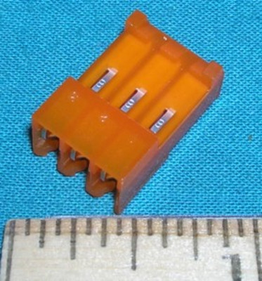MTA Connector 3 pin Plug 18 AWG 0.156 inch spacing