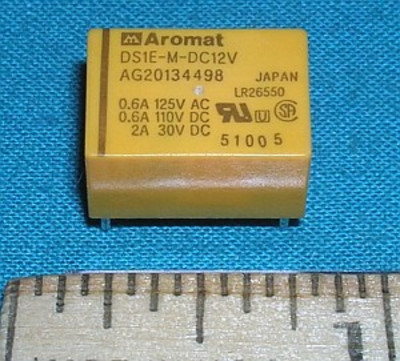 Relay, 12VDC Aromat SPDT 2A 23VDC 0.6A 125VAC