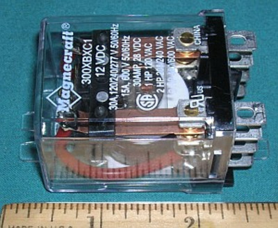 Relay, 12VDC 3PDT 30A 277VAC 15A 600VAC 30A 28VDC