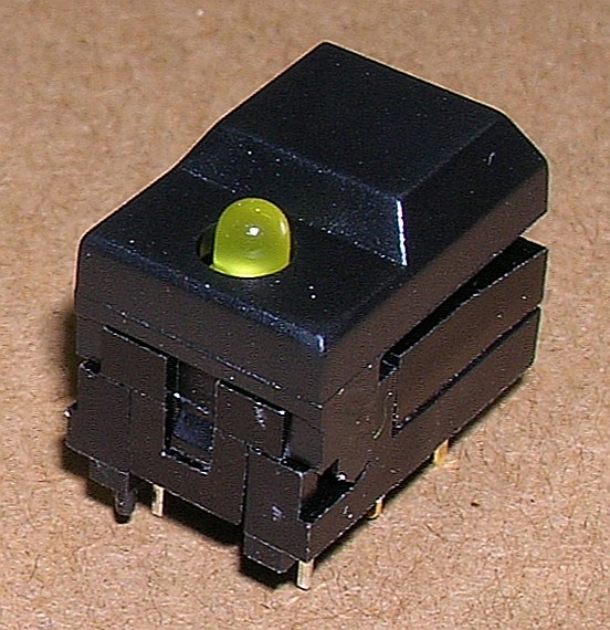 Switch, Pushbutton, Momentary, Yellow LED